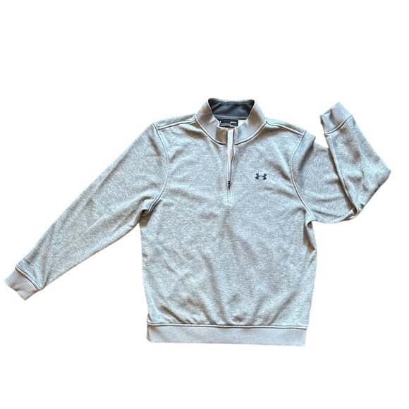 Men's Under Armour Castlerock Light Gray 1/4 Zip Sweater - Picture 1 of 9
